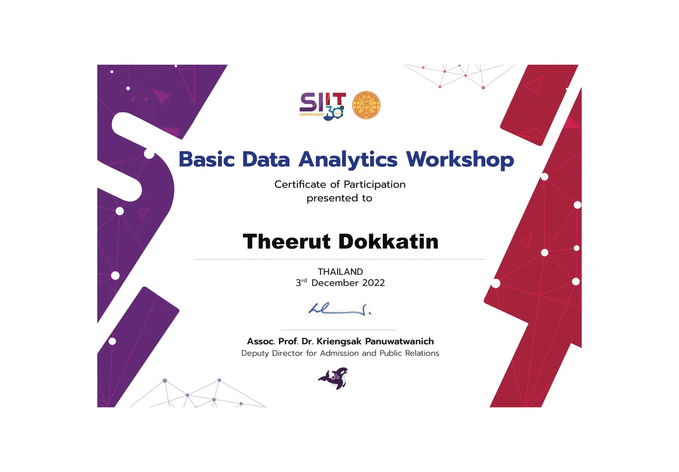 Basic Data Analytics Workshop — SIIT · Thammasat University